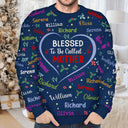 Blessed To Be Called Grandma Nana - Personalized Unisex Ugly Sweater