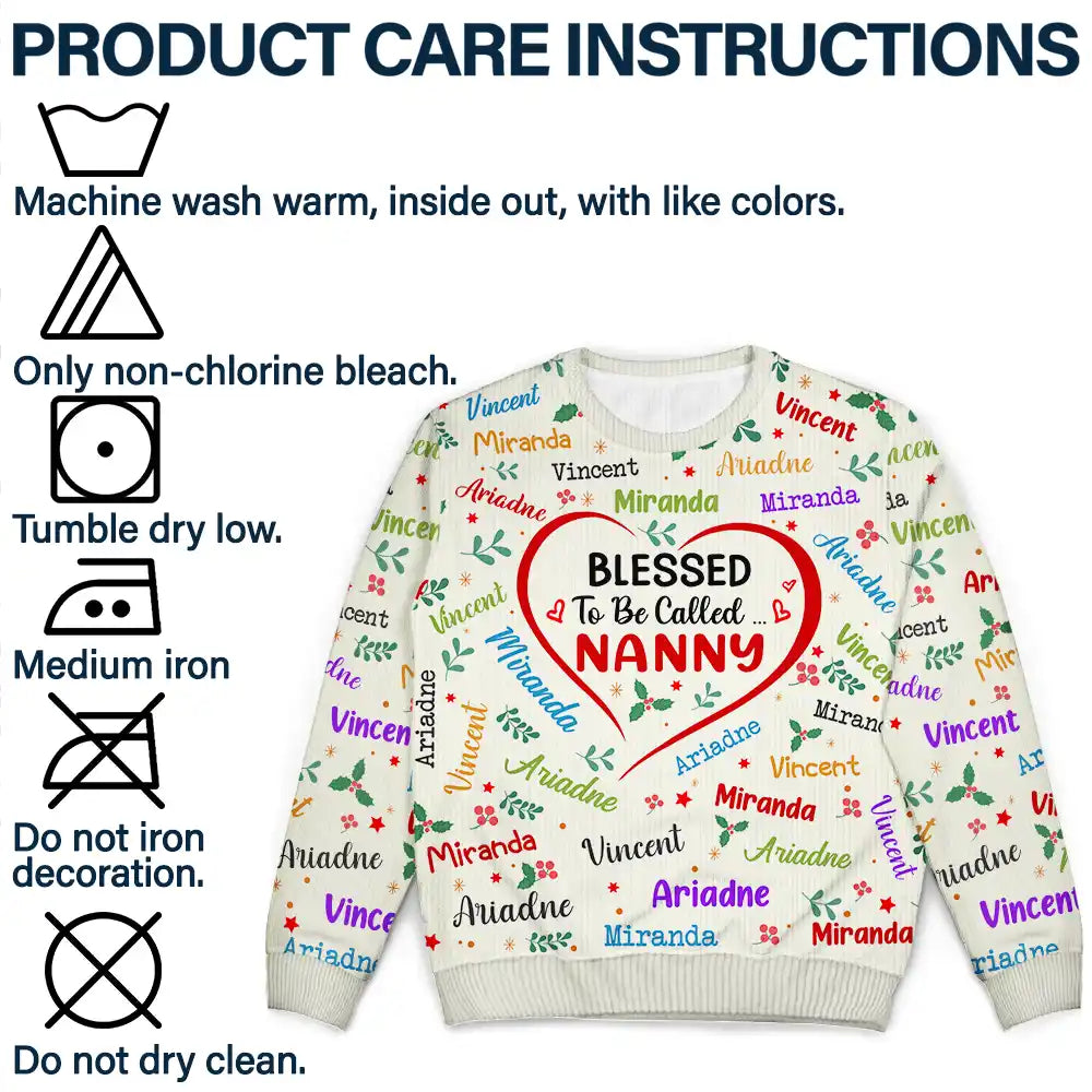 Blessed To Be Called Grandma Nana - Personalized Unisex Ugly Sweater
