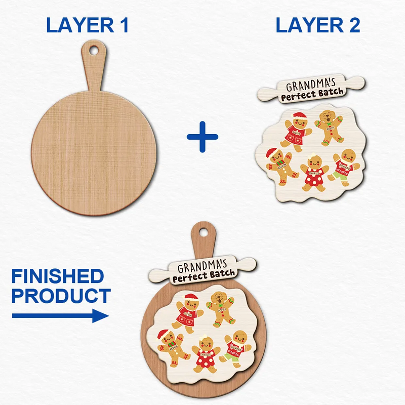 Grandma Grandpa Perfect Batch - Décoration en bois personnalisée à 2 couches 