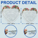 Holding Hands First Christmas Couple - Personalized Heart Shaped Glass Ornament