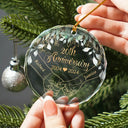Gift For Couples - Couples Anniversary - Personalized Circle Glass Ornament