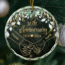 Gift For Couples - Couples Anniversary - Personalized Circle Glass Ornament