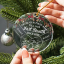 Gift For Couples - Holding Hands From Our First Kiss Till Our Last Breath - Personalized Circle Glass Ornament