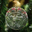Gift For Couples - Holding Hands From Our First Kiss Till Our Last Breath - Personalized Circle Glass Ornament