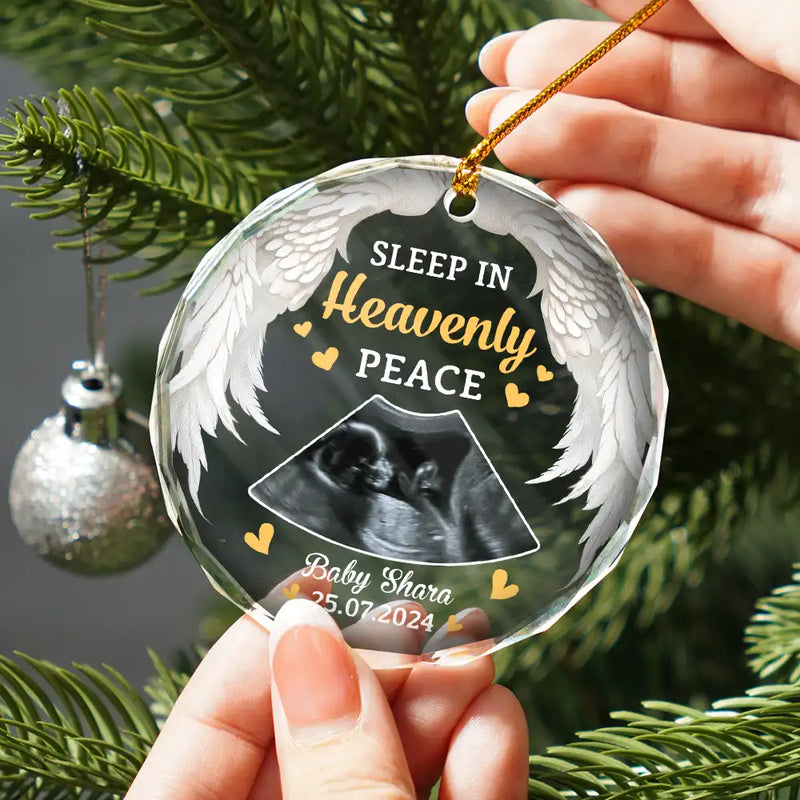 Gift For Mother - Memorial Carried For A Moment Loved For A Lifetime - Personalized Circle Glass Ornament