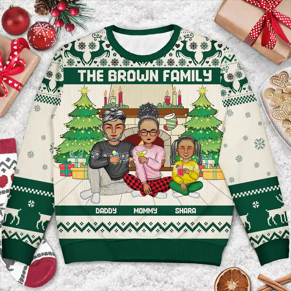 Family, Parents, Gift For Kids, Dog Lovers, Cat Lovers, Pet Lovers - Family Merry Christmas - Personalized Unisex Ugly Sweater
