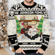 Family, Parents, Gift For Kids, Dog Lovers, Cat Lovers, Pet Lovers - Family Merry Christmas - Personalized Unisex Ugly Sweater