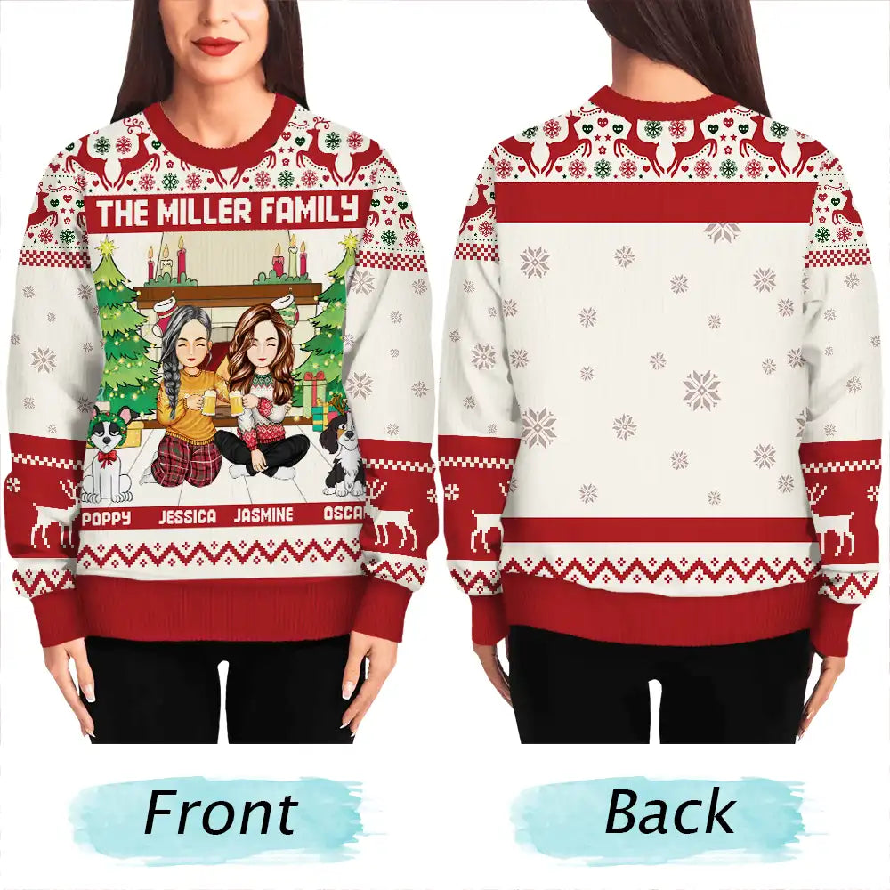 Family, Parents, Gift For Kids, Dog Lovers, Cat Lovers, Pet Lovers - Family Merry Christmas - Personalized Unisex Ugly Sweater