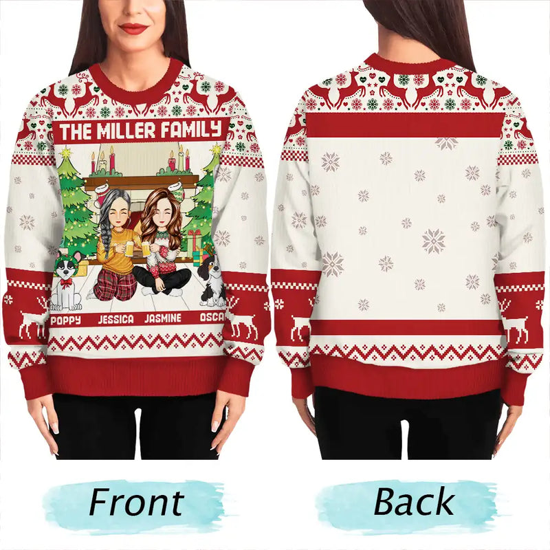 Family, Parents, Gift For Kids, Dog Lovers, Cat Lovers, Pet Lovers - Family Merry Christmas - Personalized Unisex Ugly Sweater