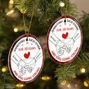 Gift For Couples - Holding Hands Old Couple Annoying Each Other - Personalized Circle Ceramic Ornament