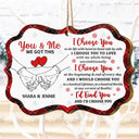 Gift For Couples - I Choose You To Do Life With Hand In Hand - Personalized Medallion Wooden Ornament