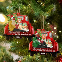 Gift For Couples - Side Sitting Couple You And Me And The World To See - Personalized Custom Shaped Wooden Ornament