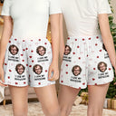 Gift For Couples, Gift For Husband, Gift For Wife ,Gift For Boyfriend, Gift For Girlfriend - Custom Photo Funny I Love My Lover - Personalized Pajama Shorts