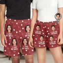 Gift For Couples, Gift For Husband, Gift For Wife ,Gift For Boyfriend, Gift For Girlfriend - Custom Photo Funny I Love My Lover - Personalized Pajama Shorts