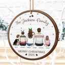 Family, Parents, Gift For Kids, Pet Lovers, Dog Lovers, Cat Lovers - Merry Christmas Family With Pets - Personalized Custom Shaped Wooden Ornament