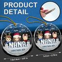 Family, Gift For Grandparents - Nana Papa Grandkids Christmas Grandparents - Personalized Circle Glass Ornament