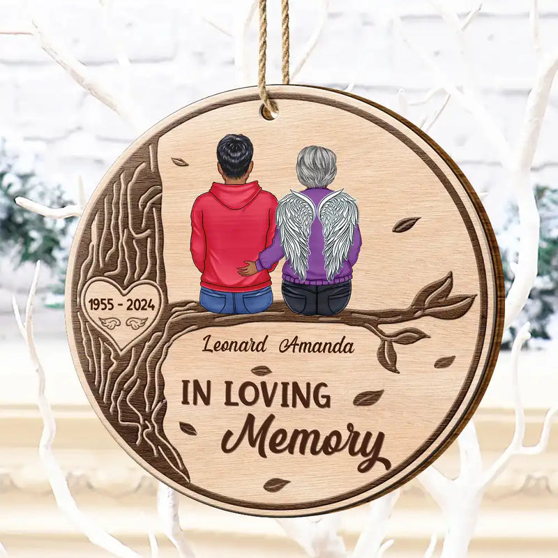 Family - I Am Always With You Sitting On The Tree - Personalized Custom Shaped Wooden Ornament