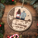 Family - I Am Always With You Sitting On The Tree - Personalized Custom Shaped Wooden Ornament