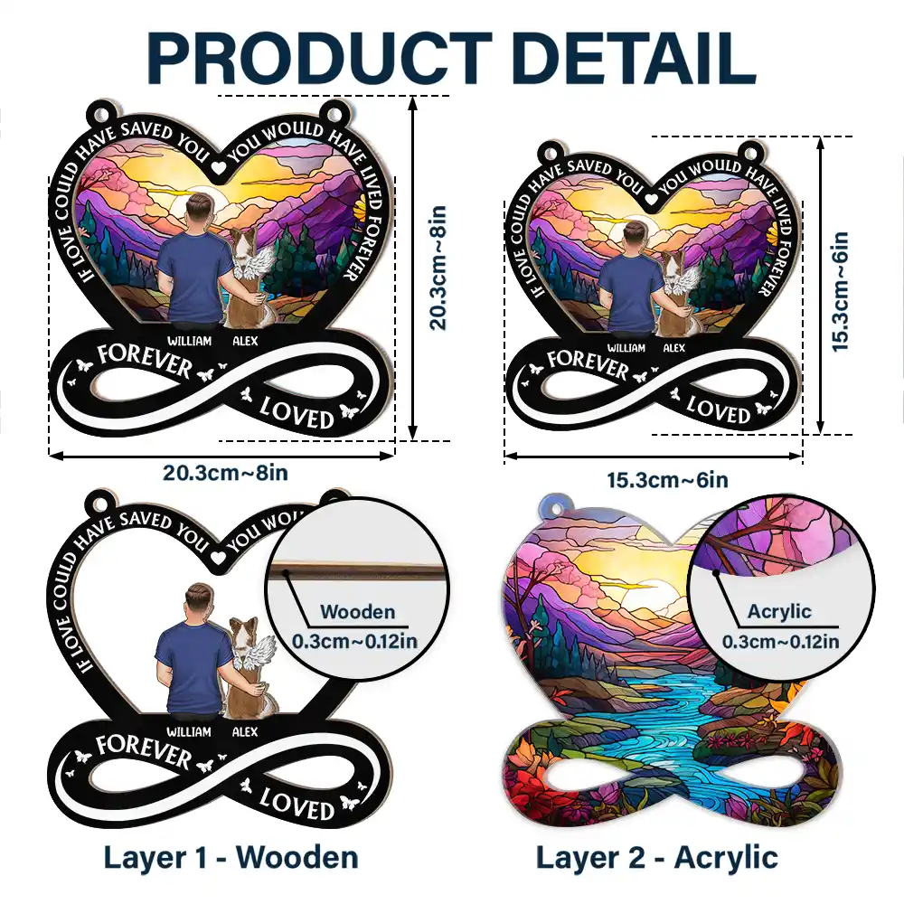 Memorial, Pet Lovers, Dog Lovers, Cat Lovers - You Left Paw Prints In My Heart - Personalized Window Hanging Suncatcher Ornament