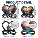 Memorial, Pet Lovers, Dog Lovers, Cat Lovers - You Left Paw Prints In My Heart - Personalized Window Hanging Suncatcher Ornament