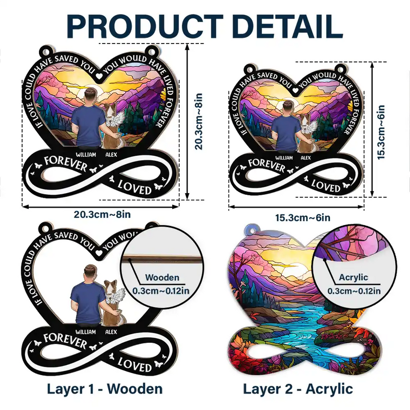 Memorial, Pet Lovers, Dog Lovers, Cat Lovers - You Left Paw Prints In My Heart - Personalized Window Hanging Suncatcher Ornament