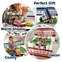 Family,Parents,Gift For Kids,Pet Lovers,Dog Lovers,Cat Lovers - Merry Christmas Family With Pets - Personalized Fleece Blanket, Sherpa Blanket