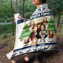 Family,Parents,Gift For Kids,Pet Lovers,Dog Lovers,Cat Lovers - Merry Christmas Family With Pets - Personalized Fleece Blanket, Sherpa Blanket