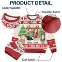 Christmas,Gift For Couples,Pet Lovers,Dog Lovers,Cat Lovers,Happy - You And Me And The Pets - Personalized Unisex Ugly Sweater