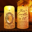 Memorial, Parents, Gift For Grandparents, Gift For Sibling - Custom Photo This Candle Is Lit - Personalized Flameless LED Candle