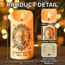 Memorial, Parents, Gift For Grandparents, Gift For Sibling - Custom Photo This Candle Is Lit - Personalized Flameless LED Candle