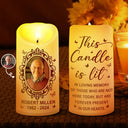 Memorial, Parents, Gift For Grandparents, Gift For Sibling - Custom Photo This Candle Is Lit - Personalized Flameless LED Candle