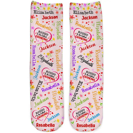 Blessed To Be Called Grandma Nana - Personalized Socks