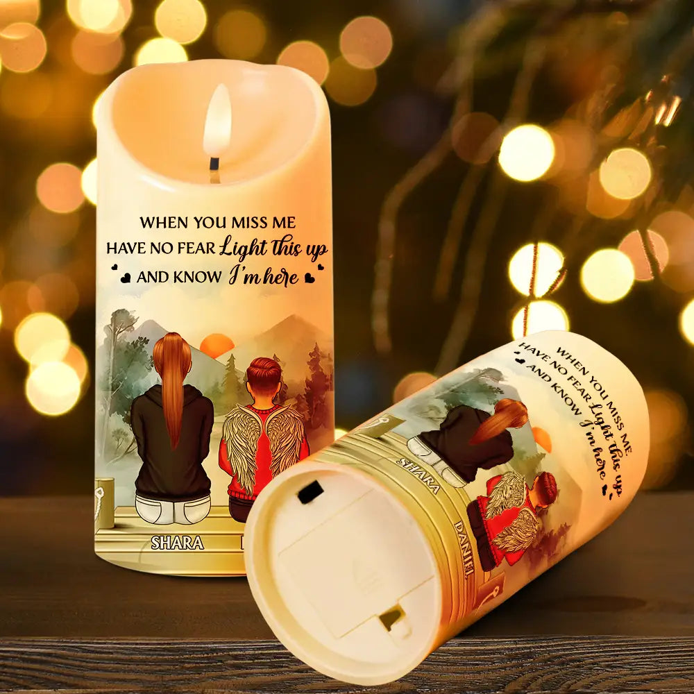 Christmas,Sad,Memorial,Family,Parents - Your Light Will Always Shine In My Heart Memorial - Personalized Flameless LED Candle