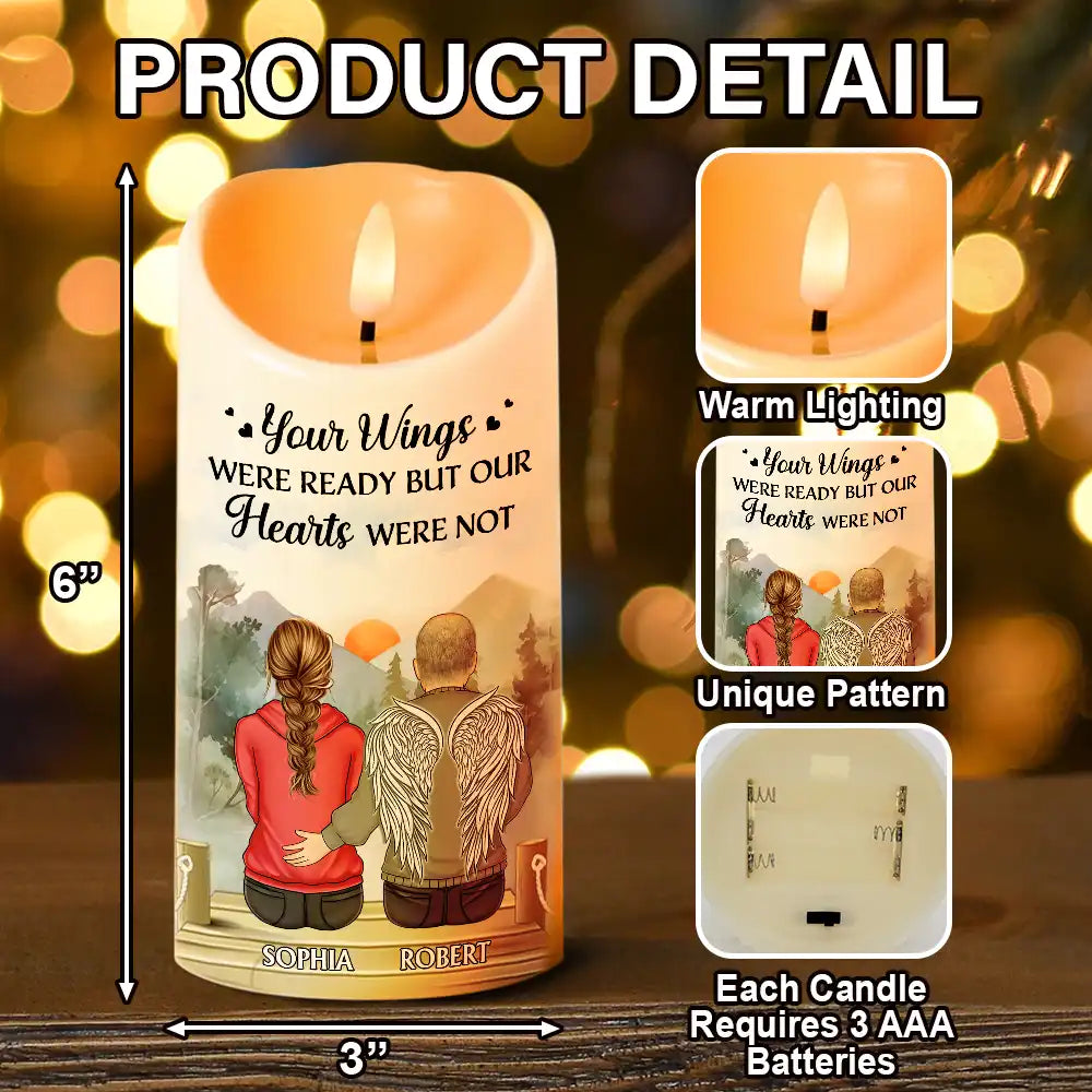 Christmas,Sad,Memorial,Family,Parents - Your Light Will Always Shine In My Heart Memorial - Personalized Flameless LED Candle