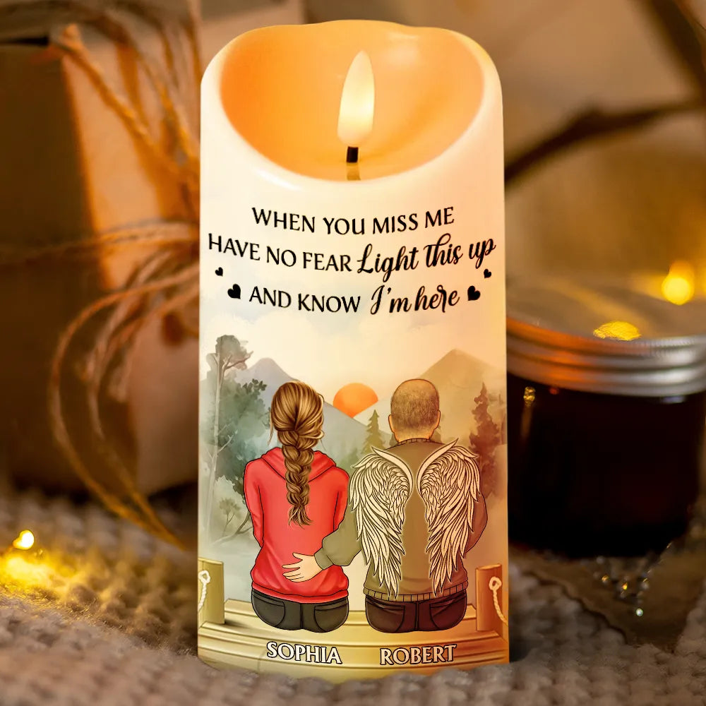Christmas,Sad,Memorial,Family,Parents - Your Light Will Always Shine In My Heart Memorial - Personalized Flameless LED Candle
