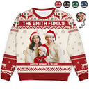 Christmas,Family,Parents,Gift For Kids,Custom Photo,Happy - Custom Photo Family Merry Christmas - Personalized Unisex Ugly Sweater