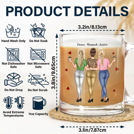 Jamais trop loin pour prendre un café ensemble - Tasse en verre personnalisée