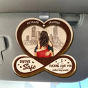 Gift For Couples, Gift For Boyfriend, Gift For Husband, Gift For Wife, Gift For Girlfriend - Couple Hugging I Love You - Personalized Custom Shaped Car Visor Clip