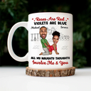 Gift For Couples,Gift For Husband,Gift For Wife,Gift For Boyfriend,Gift For Girlfriend - Custom Photo Couple Roses Are Red The Morning Is Foggy - Personalized Mug
