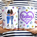 Gift For Bestie,Gift For Sisters,Happy - Sisters Will Always Be Connected By Heart - Personalized White Edge-to-Edge Mug