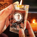 Memorial, Family - Custom Photo Memorial Always Loved Never Forgotten - Personalized Crystal Candle Holder