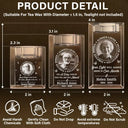 Memorial, Family - Custom Photo Memorial Always Loved Never Forgotten - Personalized Crystal Candle Holder