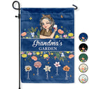 Gift For Grandma, Gardening, Gift For Mother - Birth Month Flower Grandma's Garden - Personalized Flag