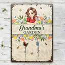 Gift For Grandma,Gardening,Happy,Gift For Mother - Birth Month Flower Grandma's Garden - Personalized Classic Metal Signs