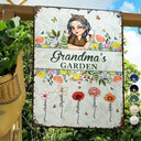 Gift For Grandma,Gardening,Happy,Gift For Mother - Birth Month Flower Grandma's Garden - Personalized Classic Metal Signs