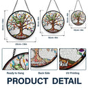 Gift For Grandma, Gift For Mother  - 
Butterfly Grandkids Tree - Personalized Stained Glass Window Hanging Suncatcher
