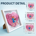 Gift For Mother, Mom, Daughters, Gift For Daughter - Mother & Daughter Forever Linked Together - Personalized Flower Shadow Box
