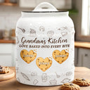 Gift For Mother,Gift For Grandma,Happy - Love Baked Into Every Bite - Personalized Cookie Jar