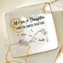 Gift For Mother, Gift For Daughter, Mom - Daughters (Adult), Love - Infinity Flower Mother And Daughter Forever Linked Together - Personalized Ring Dish