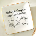Gift For Mother, Gift For Daughter, Mom - Daughters (Adult), Love - Infinity Flower Mother And Daughter Forever Linked Together - Personalized Ring Dish